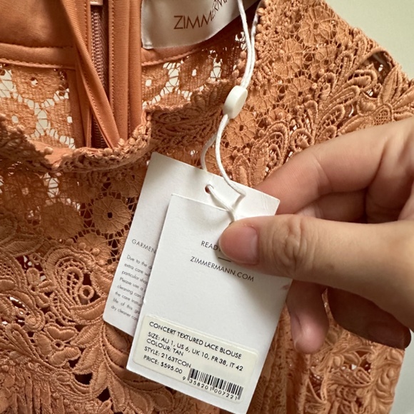 Zimmermann lace top/blouse US size6 NWT - Picture 3 of 4
